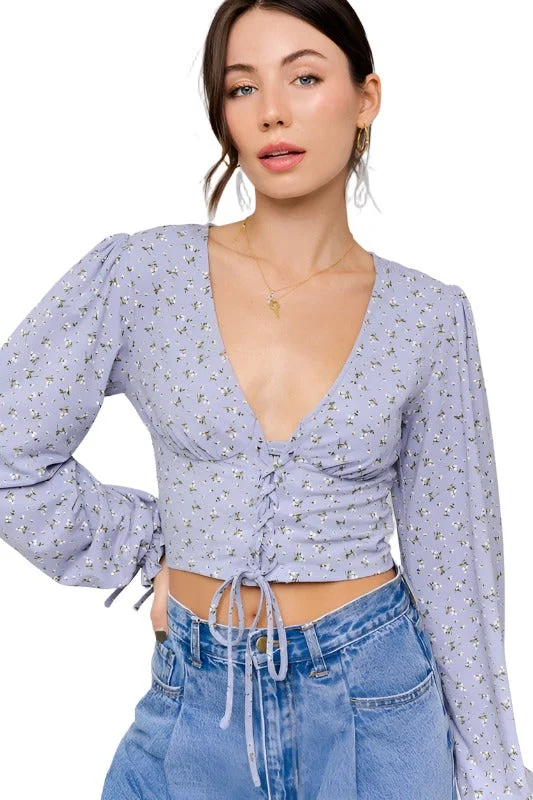 Sleeve Lace Up V-Neck Top Boho Lace Dress