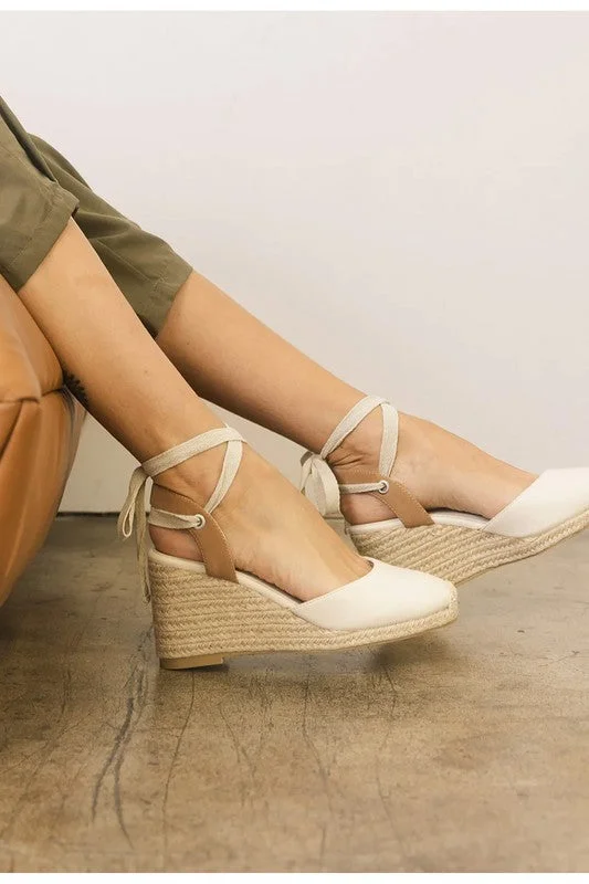 D-ALONDRA-ESPADRILLE, LACE UP, WEDGE Lace Shift Dress