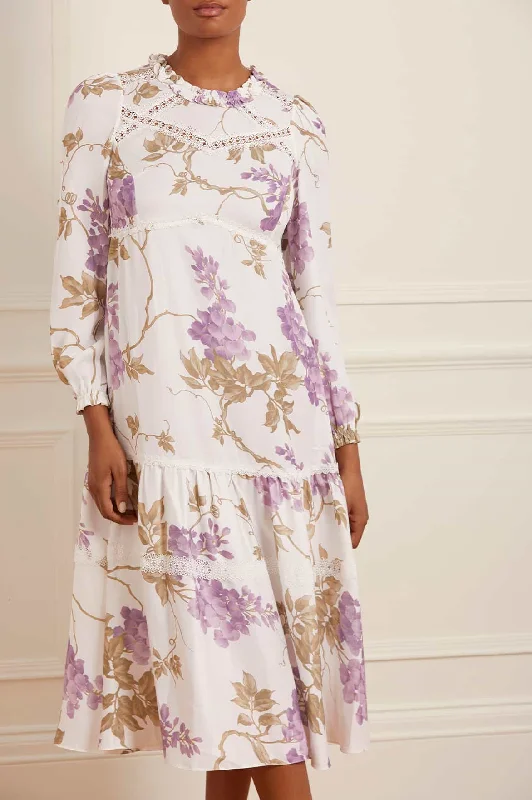 Wisteria Crepe Lace Ballerina Dress Vintage Lace Gown