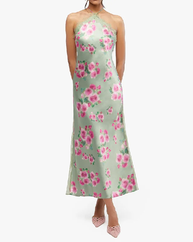 Lace Halter Maxi Dress Lace Dress Style