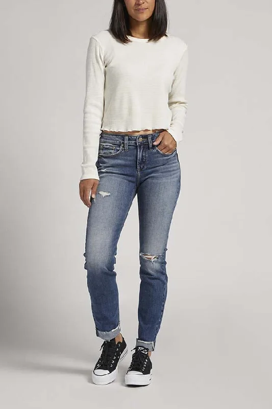 Silver Suki Mid Rise Slim Straight Curvy Jeans