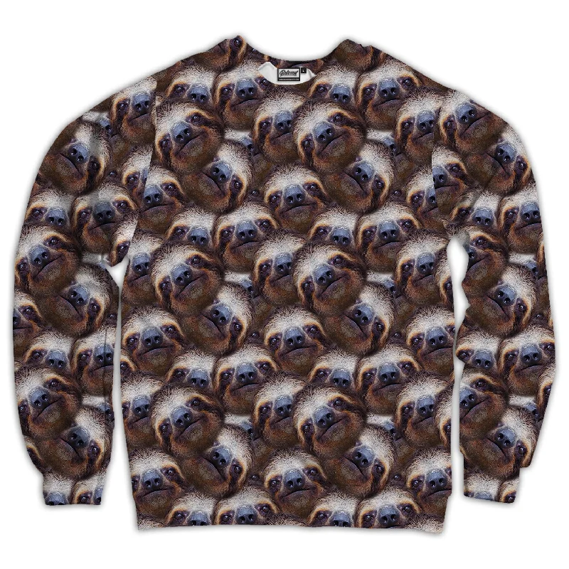 Sloth All Over Face Unisex Sweatshirt Women’s Zip-up Hoodies