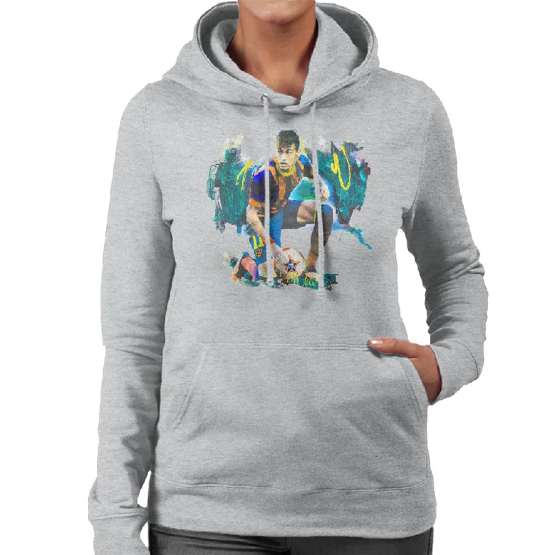 Sidney Maurer Original Portrait Of Neymar Barcelona FC Women's Hooded Sweatshirt Trendy Sweatshirt Hoodie Sidney Maurer Original Portrait Of Neymar Barcelona FC Women's Hooded Sweatshirt Trendy Sweatshirt Hoodie