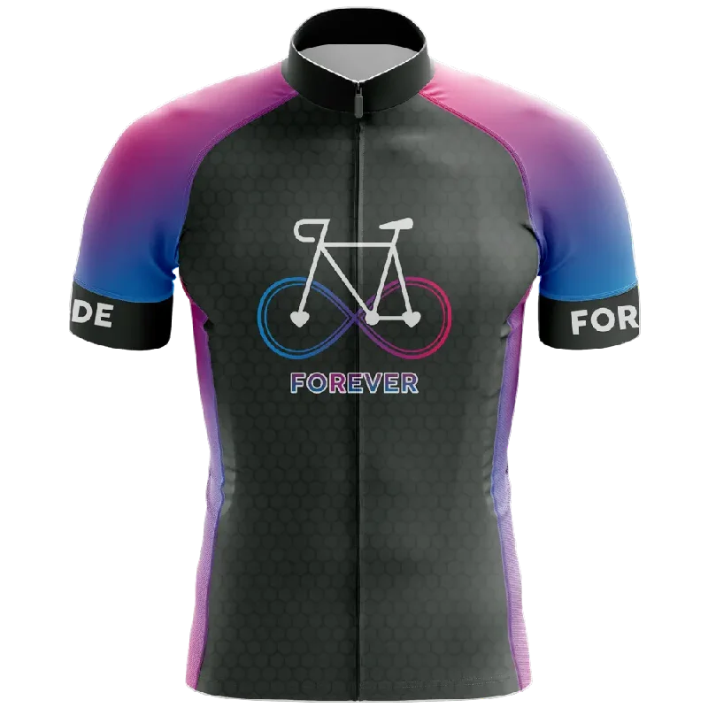 Ride Forever Short Sleeve Cycling Jersey High-neck Sweatshirt Hoodie