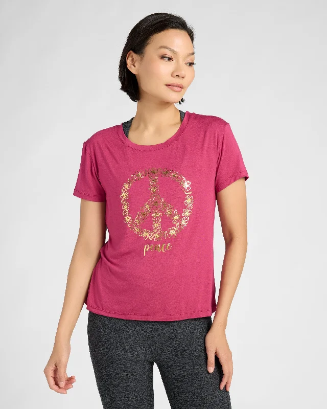 Peace Metallic Active Graphic Tee