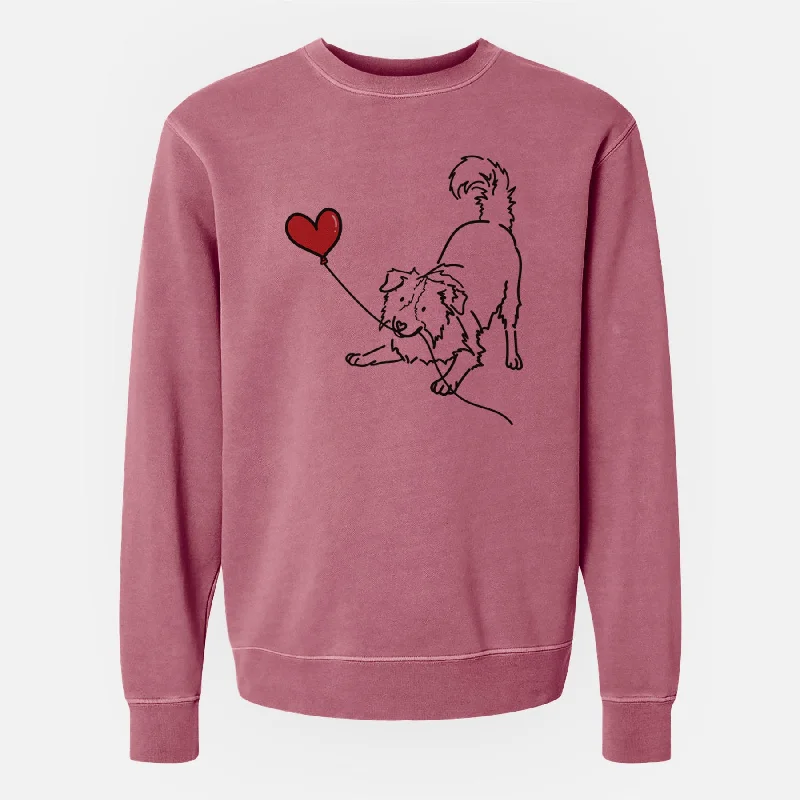 Border Collie Heart String - Unisex Pigment Dyed Crew Sweatshirt Hoodie Sweatshirt Set Border Collie Heart String - Unisex Pigment Dyed Crew Sweatshirt Hoodie Sweatshirt Set