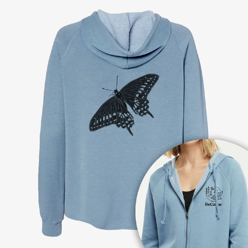 Black Swallowtail Butterfly - Papilio polyxenes - Women's Cali Wave Zip-Up Sweatshirt Basic Hoodie Sweatshirt Black Swallowtail Butterfly - Papilio polyxenes - Women's Cali Wave Zip-Up Sweatshirt Basic Hoodie Sweatshirt