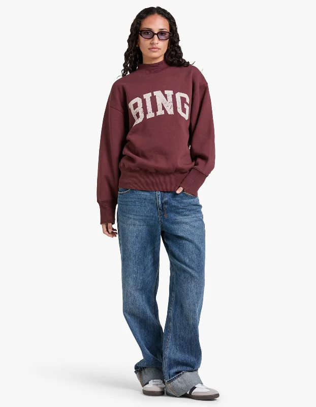 Bradie Sweatshirt Bing - Deep Burgundy Sporty Hoodie Sweatshirt