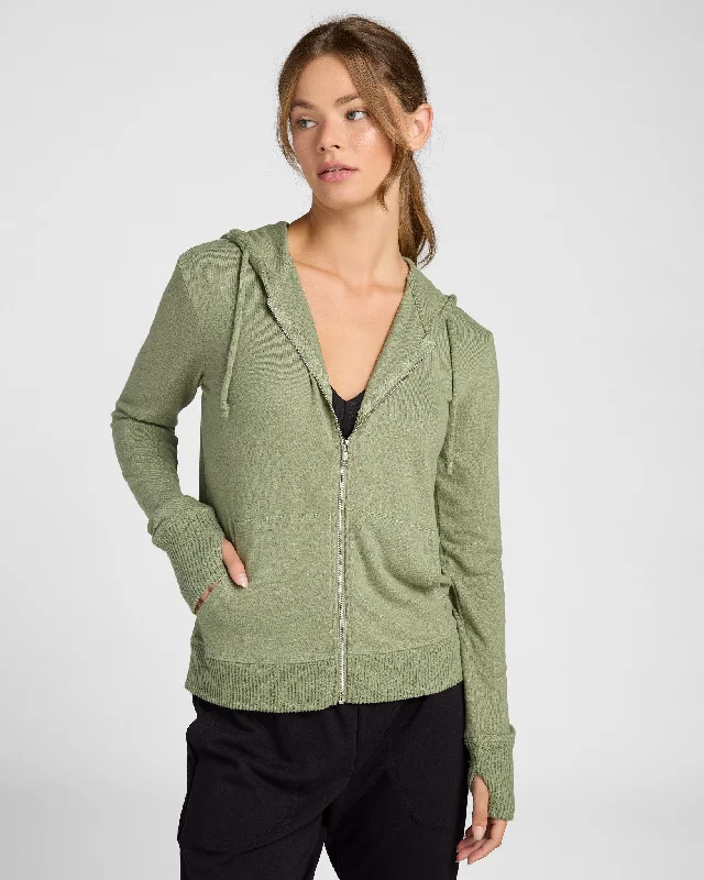 Hacci Zip Front Pocket Hoodie