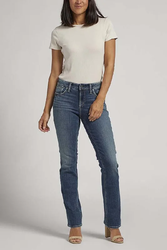 Silver Elyse Mid Rise Slim Bootcut Jeans
