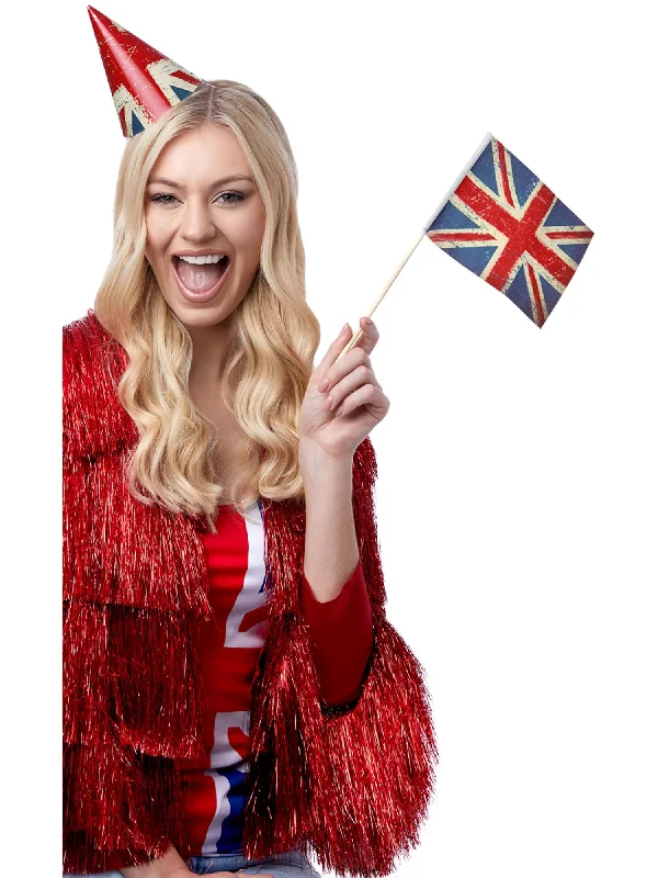 Union Jack Vintage Style Handheld Flags x10