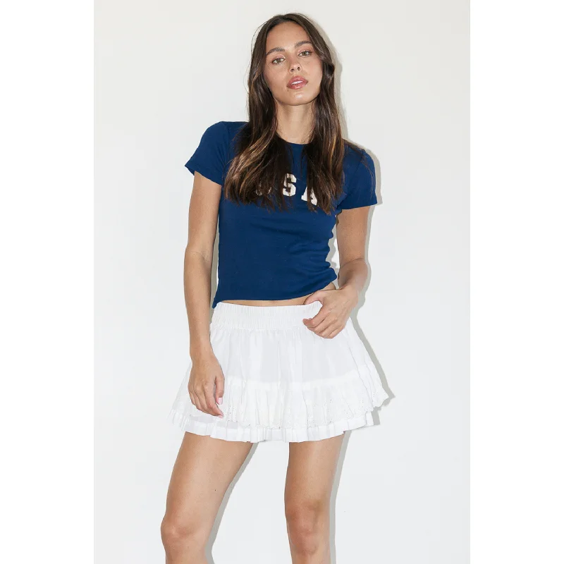 Tiered Mini Skirt - White