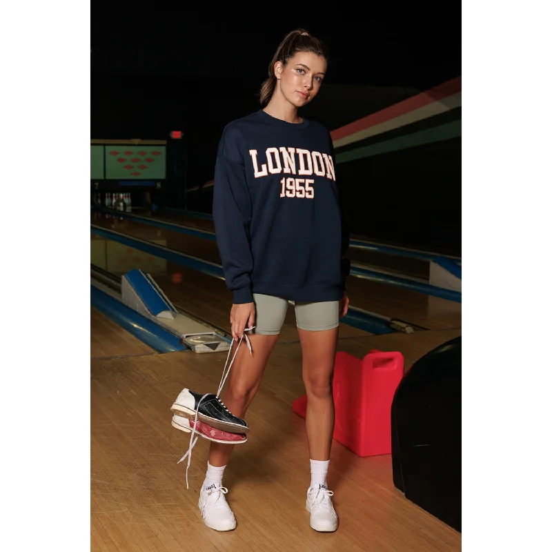 London Print Pullover Sweatshirt - Navy