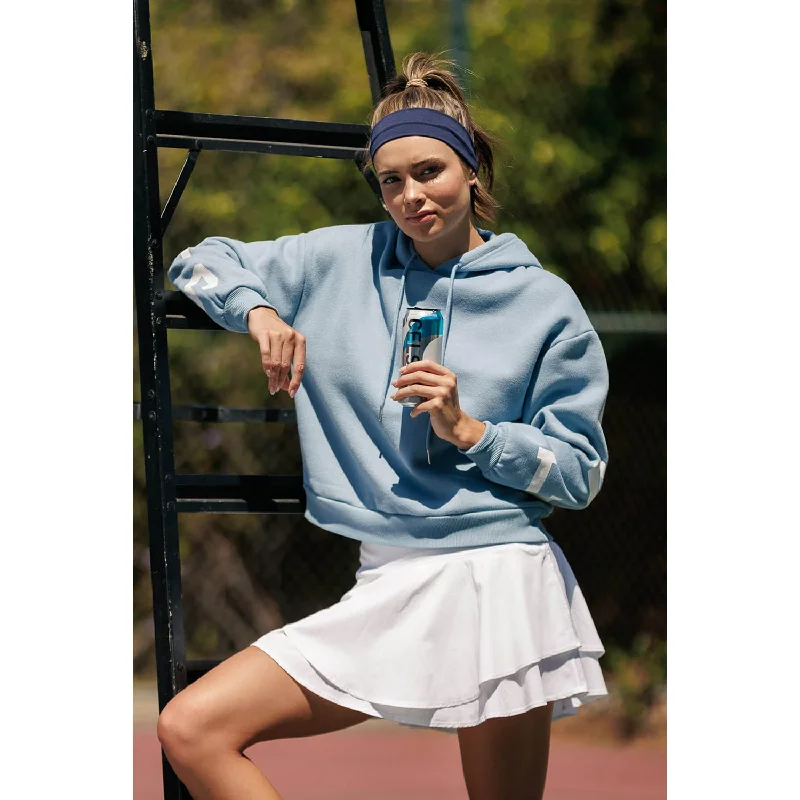 Los Angeles Back Letter Graphic Sweat Hoodie - Dusty Blue