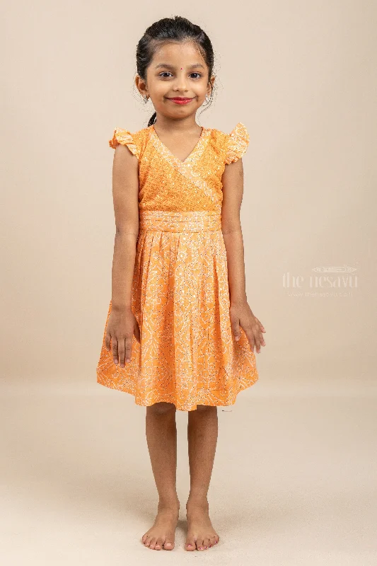 Mustard Is A Must - Fancy Frock With Bandhani Activated Designs