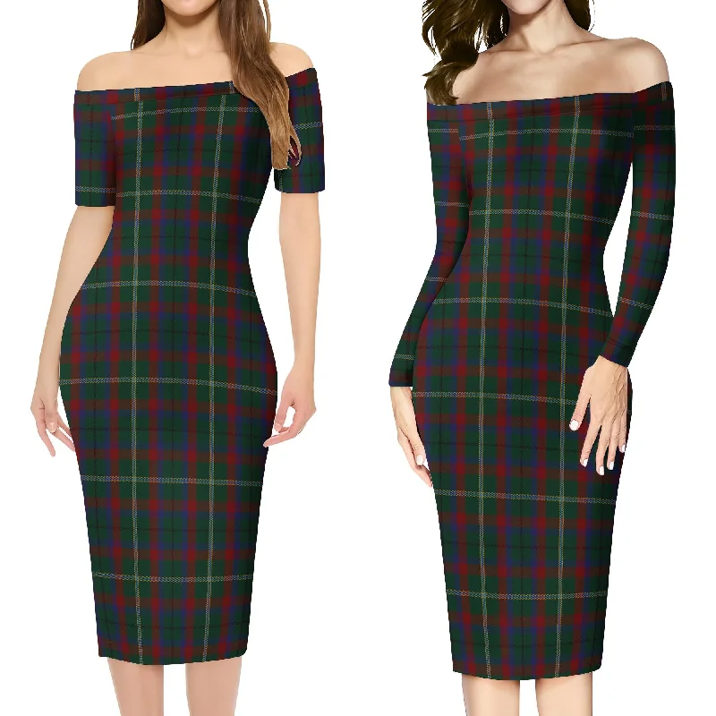 Mayo County Ireland Tartan Off Shoulder Lady Dress