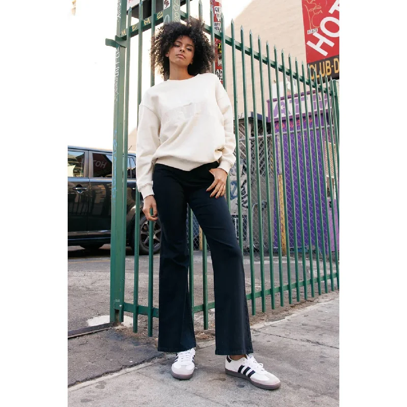 Soft Stretchy High Rise Everyday Flare Jeans - Black