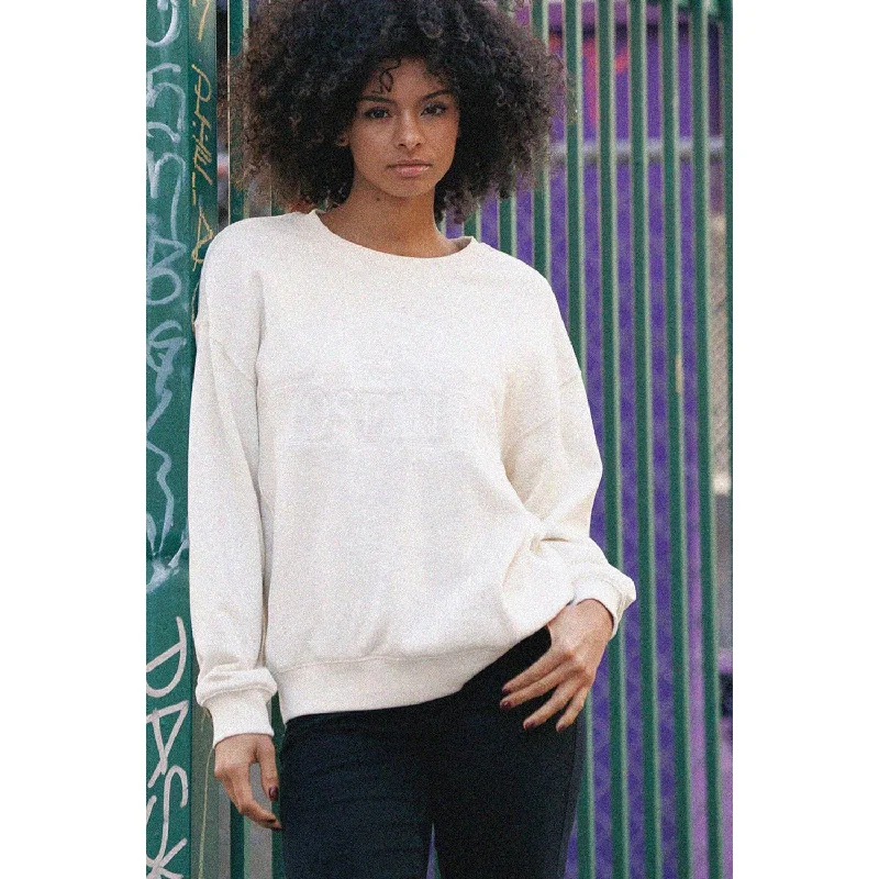 Yosemite Embo Oversized Pullover Sweatshirt - Almond