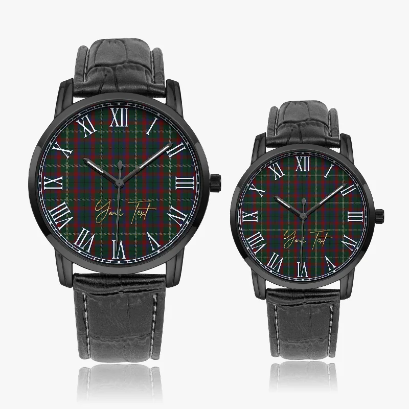 Mayo County Ireland Tartan Personalized Your Text Leather Trap Quartz Watch