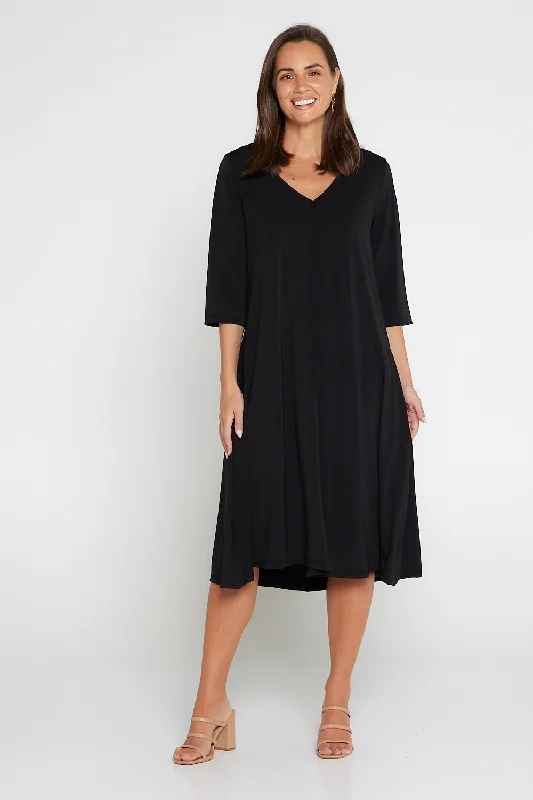 Christobel Sleeved Dress - Black
