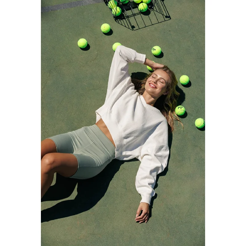 Basic Cropped Sweatshirt - White