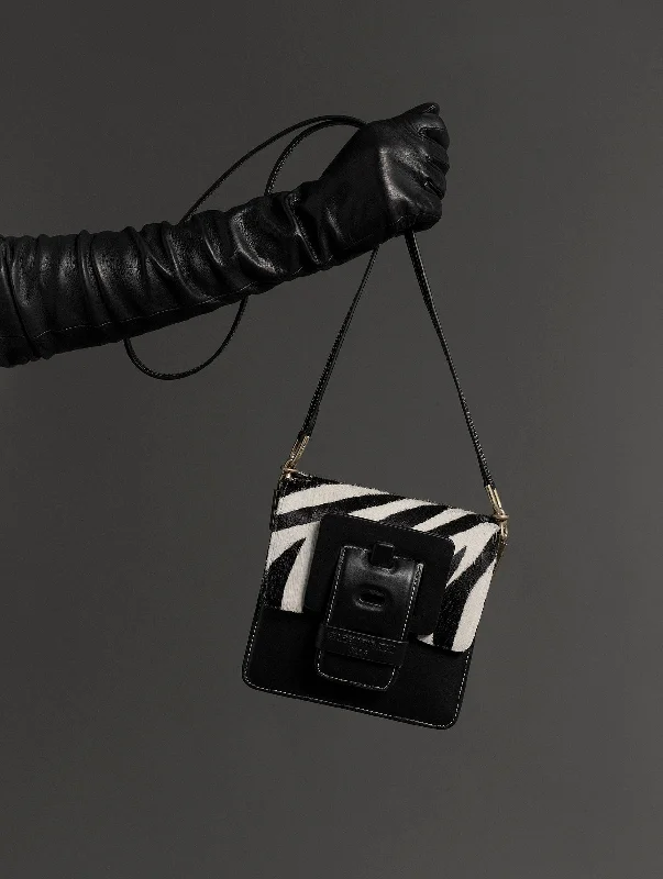 Sac "Love Me" en cuir façon poulain imprimé zèbre