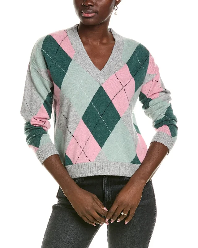 27 Miles Malibu womens Plaid V-Neck Wool & Cashmere-Blend Sweater, xs, Green Best sweaters for winter 27 Miles Malibu womens Plaid V-Neck Wool & Cashmere-Blend Sweater, xs, Green Best sweaters for winter