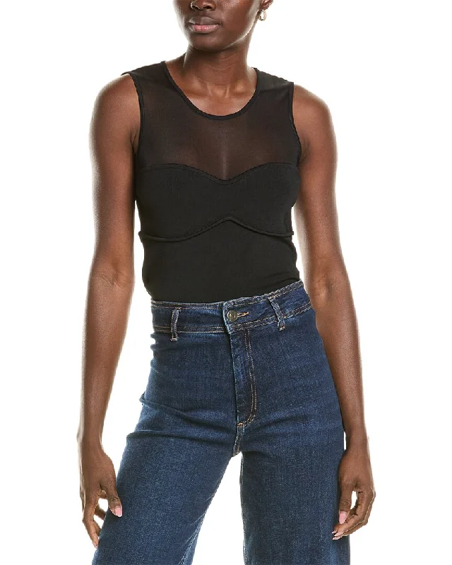 BCBGMAXAZRIA Sheer Yoke Top North Face sweaters