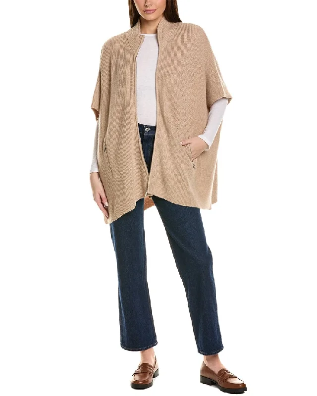 Bruno Magli Zip Front Wool & Cashmere-Blend Poncho Best sweaters for cozy nights