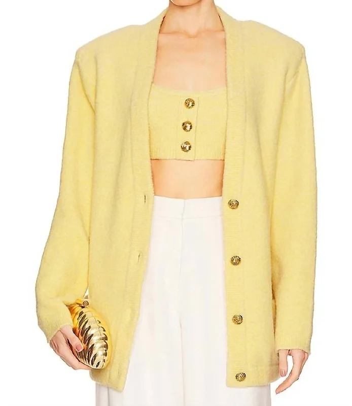 Hilari Knit Cardigan In Sunglow Elegant sweaters