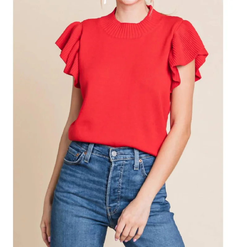 Let's Discover Sweater Top In Red Formal sweaters