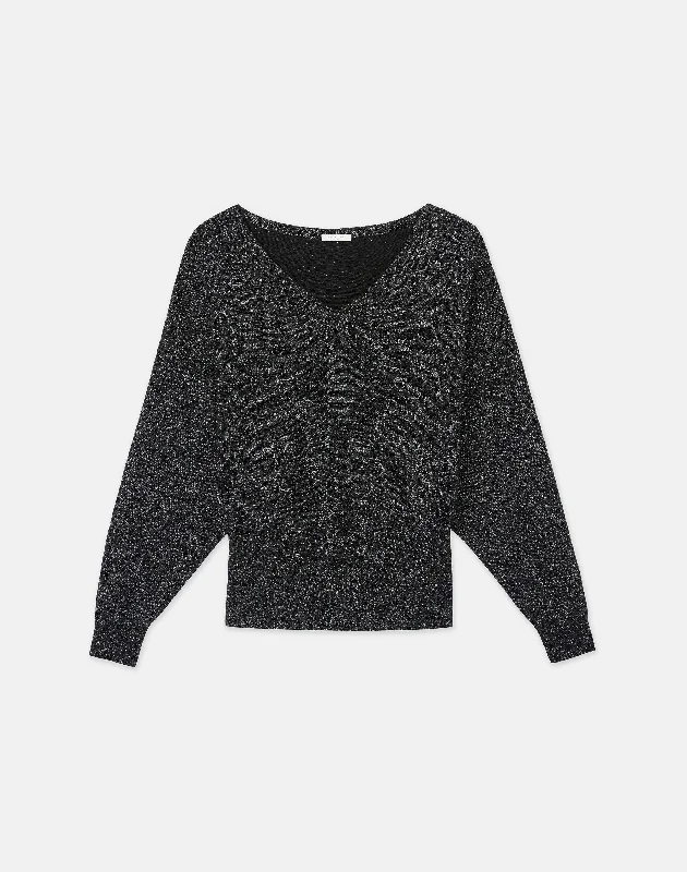 Merino Wool-Sequin Silk Blouson Sweater Designer sweaters