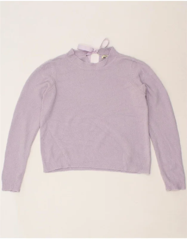 OASIS Womens Crew Neck Jumper Sweater UK 10 Small Purple Acrylic Layering sweaters