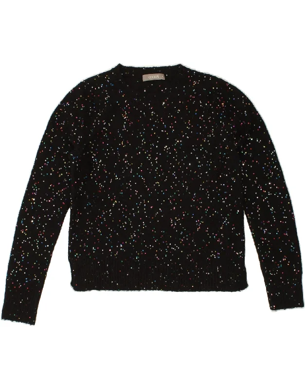 OASIS Womens Crew Neck Jumper Sweater UK 14 Medium Black Acrylic Columbia sweaters