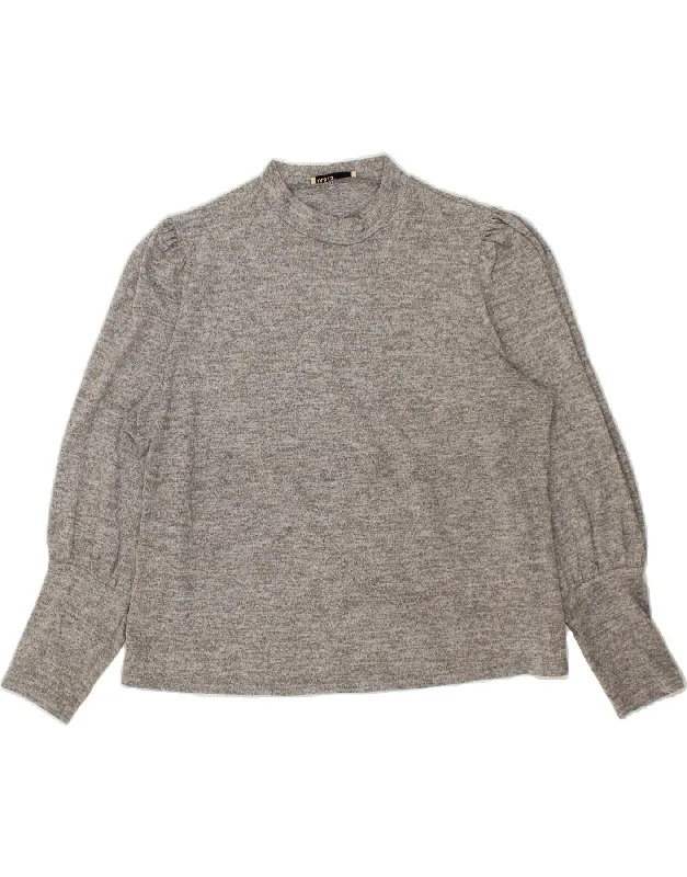 OASIS Womens Crew Neck Jumper Sweater UK 18 XL Grey Wrinkle-resistant sweaters