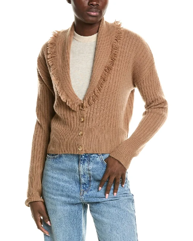 QUINN Jersey Waterfall Wool & Cashmere-Blend Cardigan Best sweaters for travel