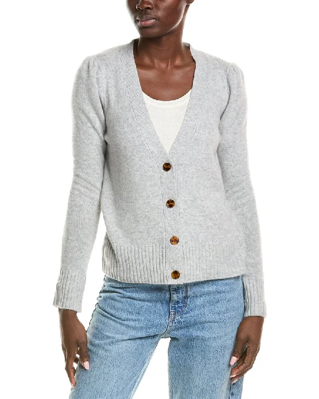 QUINN Puff Sleeve Cashmere Cardigan Fall sweaters