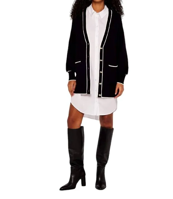 Studious Stable Cardigan In Black Edgy sweaters