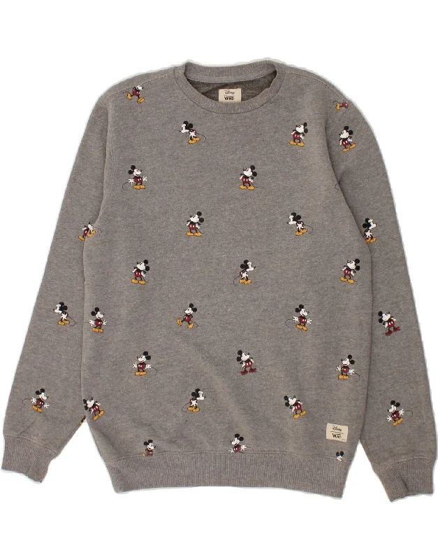 VANS Womens Disney Oversized Sweatshirt Jumper UK 10 Small Grey Spotted Budget-friendly sweaters