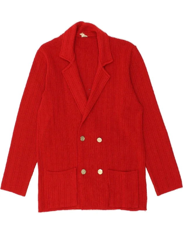 VINTAGE Womens Cardigan Sweater UK 14 Large Red Wool Vintage sweaters