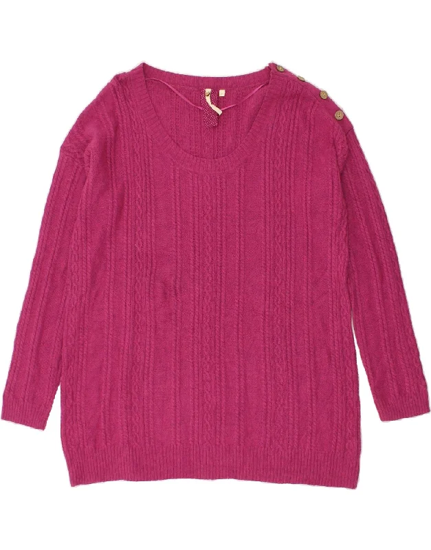 WHITE STUFF Womens Boat Neck Jumper Sweater UK 18 XL  Pink Viscose Classic sweaters