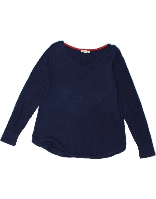 WHITE STUFF Womens V-Neck Jumper Sweater UK 12 Medium Blue Cotton Lightweight sweaters WHITE STUFF Womens V-Neck Jumper Sweater UK 12 Medium Blue Cotton Lightweight sweaters