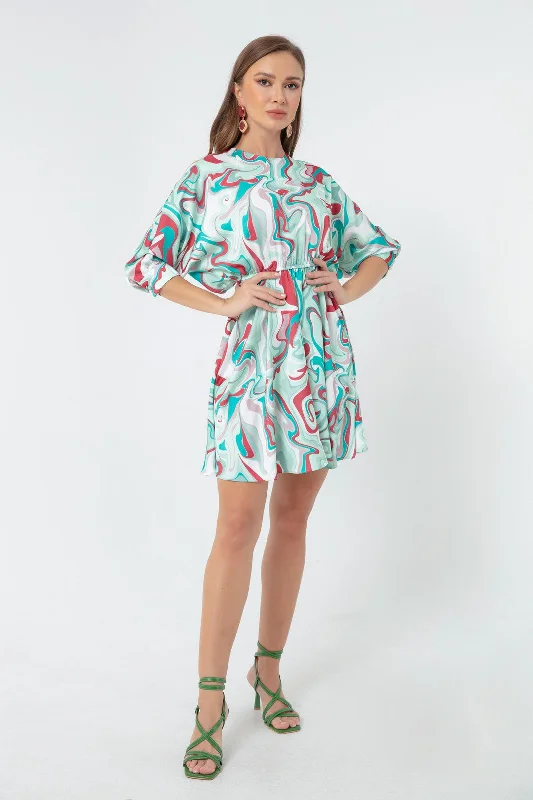 Woman Patterned Mini Satin Dress H&M mini dresses