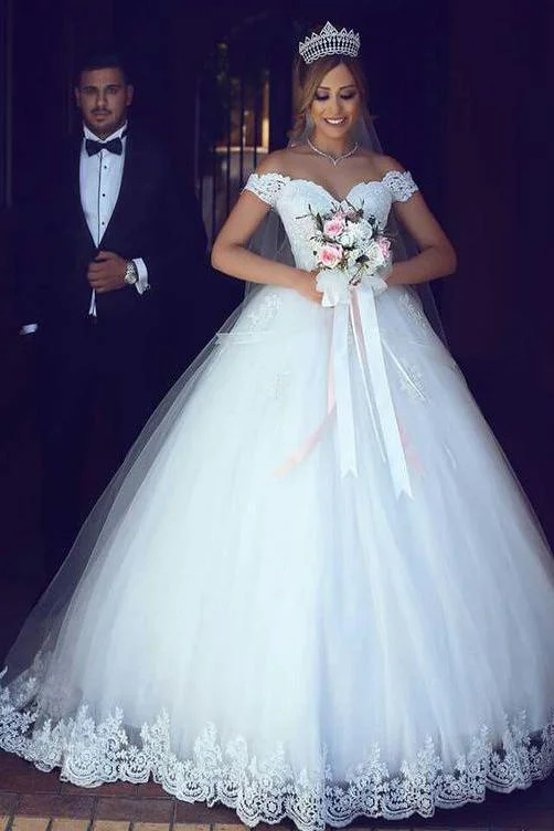 Sexy Ball Gown Off the Shoulder Sweetheart Ivory Tulle Lace Appliques Wedding Dresses Ball Gown Wedding Sexy Ball Gown Off the Shoulder Sweetheart Ivory Tulle Lace Appliques Wedding Dresses Ball Gown Wedding