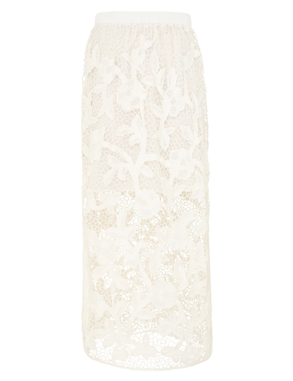 Golden Crochet Lace Skirt in Ivory Summer unclassified skirts