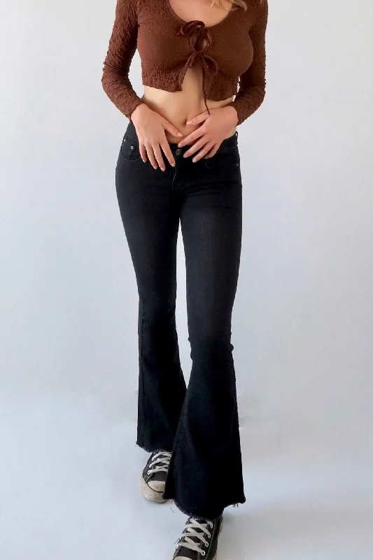 Low-waisted flare jeans Chiffon unclassified skirts