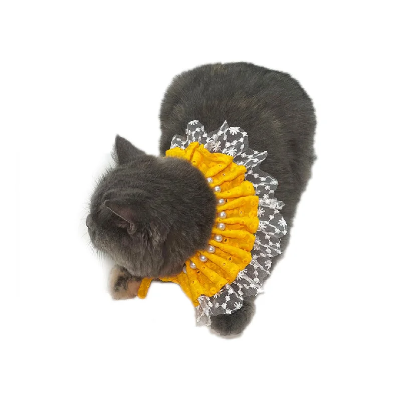 Yellow Pearl Neck Tutu Casual chic unclassified skirts
