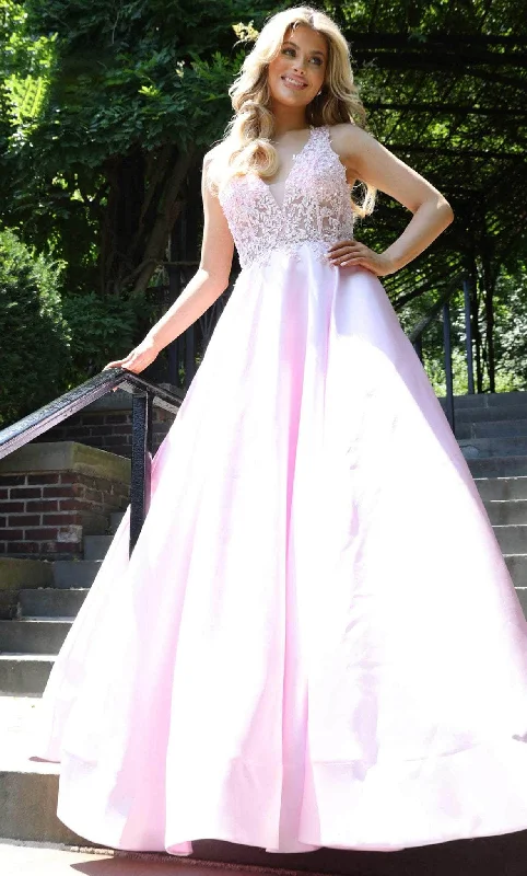 Colors Dress 2914 - Applique A-Line Prom Gown Knitted party dresses