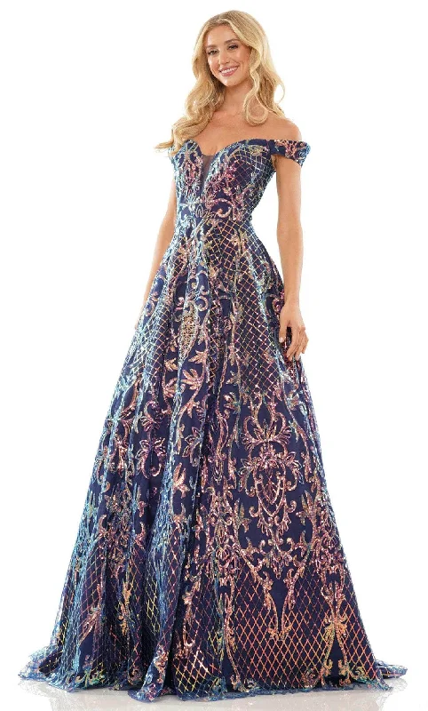 Colors Dress G1092 - Off-Shoulder Sequined Evening Dress Dinner party dresses