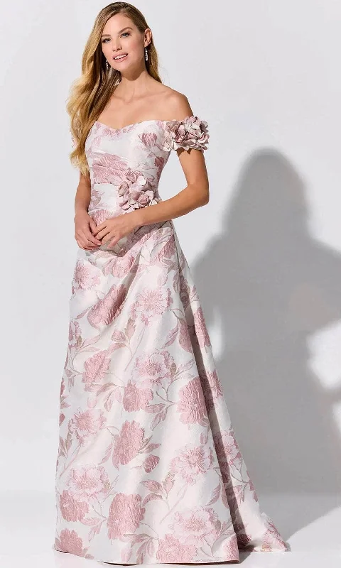 Ivonne D ID325 - Floral Brocade Evening Dress Wrap party dresses